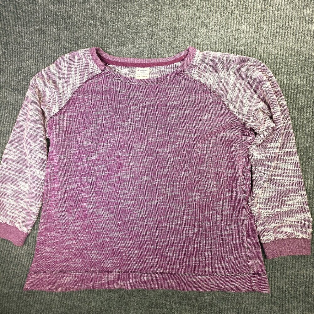 Champion Sweater Women XL Pink Purple Marled Raglan Sweatshirt Athletic Pullover